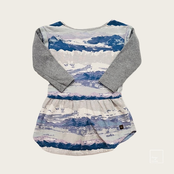 Tea Collection Other - Tea mountain landscape dress girls size 3T 3 Toddler blue gray white